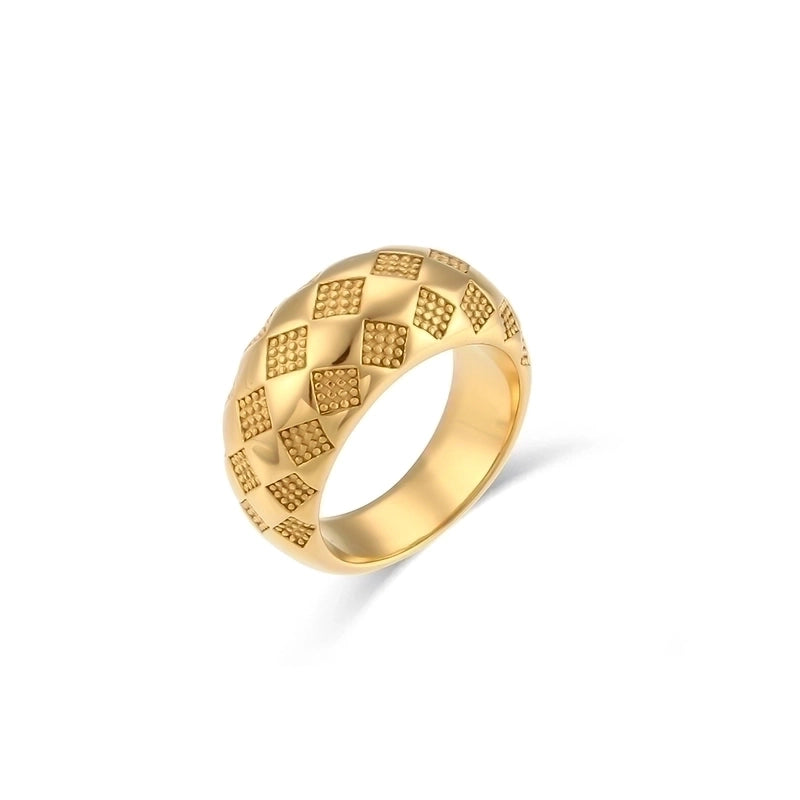 Minimalist Solid Color 304 Stainless Steel 18K Gold Plated Plating Rings