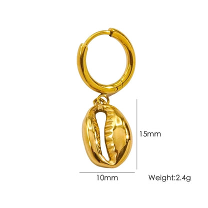 3 Pieces Beach Tortoise Starfish Shell Plating 304 Stainless Steel 14K Gold Plated Earrings