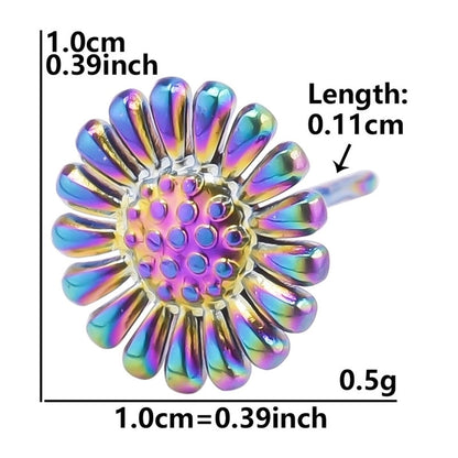 1 Pair Minimalist Flower Butterfly Plating 304 Stainless Steel 18K Gold Plated Ear Studs