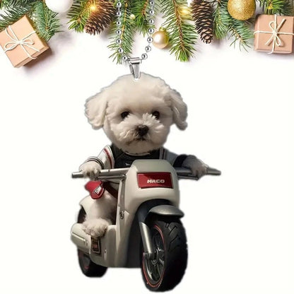 New Dog Acrylic Decorative Pendant Perfect Car Pendant Keychain Accessories Christmas Tree Decoration