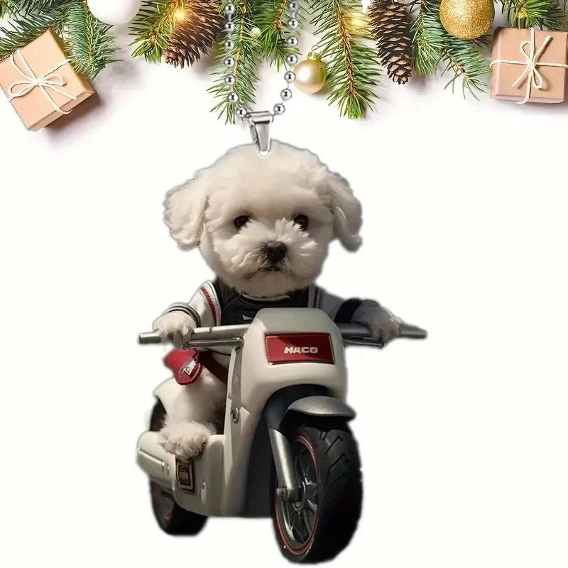 New Dog Acrylic Decorative Pendant Perfect Car Pendant Keychain Accessories Christmas Tree Decoration