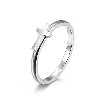 Fashion Cross Stainless Steel Rings Polishing Stainless Steel Rings