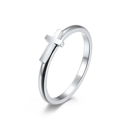 Fashion Cross Stainless Steel Rings Polishing Stainless Steel Rings