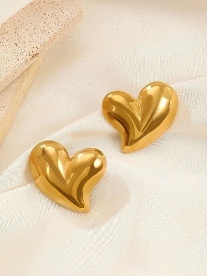 1 Pair Minimalist Classic Style Water Droplets Titanium Steel 18K Gold Plated Ear Studs