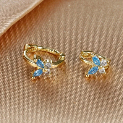 1 Piece Minimalist Color Block Butterfly Plating Copper Huggie Earrings