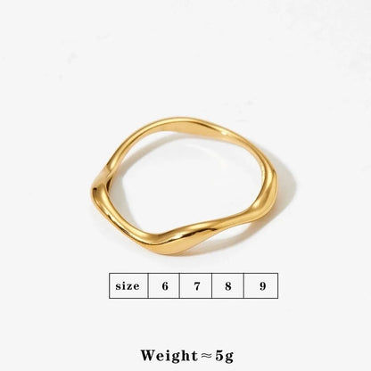 3 Pieces Modern Style Solid Color 316 Stainless Steel 16K Gold Plated White Gold Plated Gold Plated Plating Rings
