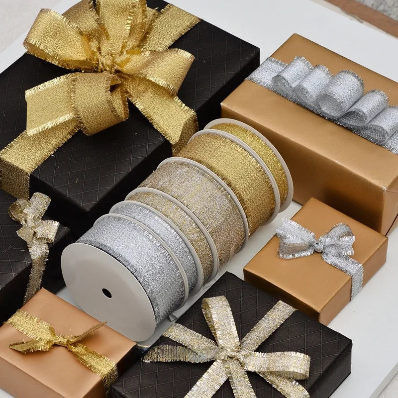 Yao Ming Ribbon Baking High-end Gift Box Packaging Satin Ribbon Christmas Decorative Ribbon Packaging Honeycule Onion Edge Ribbon