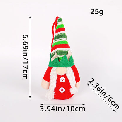 Christmas Decoration Christmas Sequin Lighted Rudolph Doll Christmas Glowing Faceless Gnome Doll Ornament
