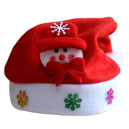 Creative Christmas Decorations Luminous Christmas Brushed Cloth Children's Hat Christmas Gift Cartoon Christmas Hat