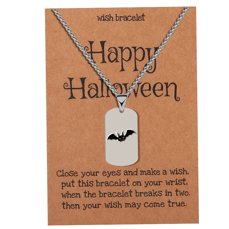 Minimalist Classic Style Halloween Pattern 304 Stainless Steel Pendant Necklace