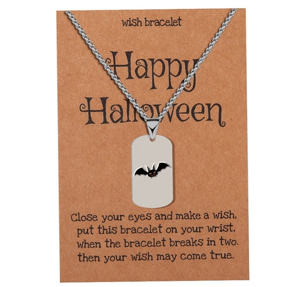 Minimalist Classic Style Halloween Pattern 304 Stainless Steel Pendant Necklace