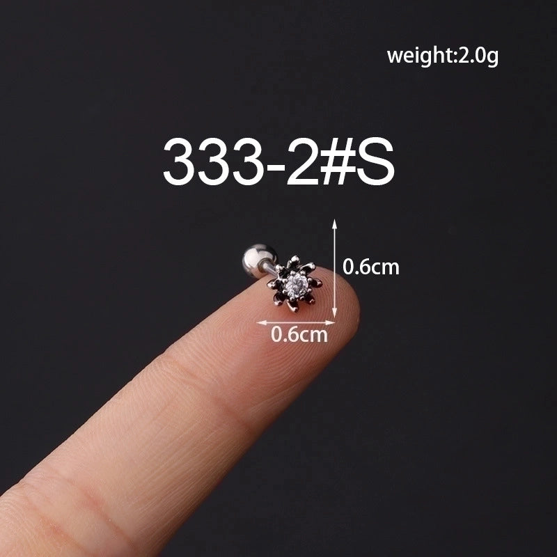 Ear Cartilage Rings & Studs Fashion Geometric Copper Plating Artificial Gemstones