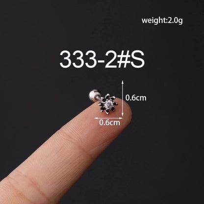 Ear Cartilage Rings & Studs Fashion Geometric Copper Plating Artificial Gemstones