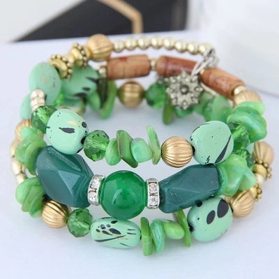 Casual Minimalist Irregular Alloy Gravel Beaded Bracelets