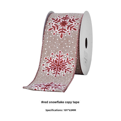 YAMA Boutique Christmas Snow Velvet Copy Edge Ribbon Christmas Decoration Ribbon Christmas Tree Gift Packaging Iron Wire Ribbon