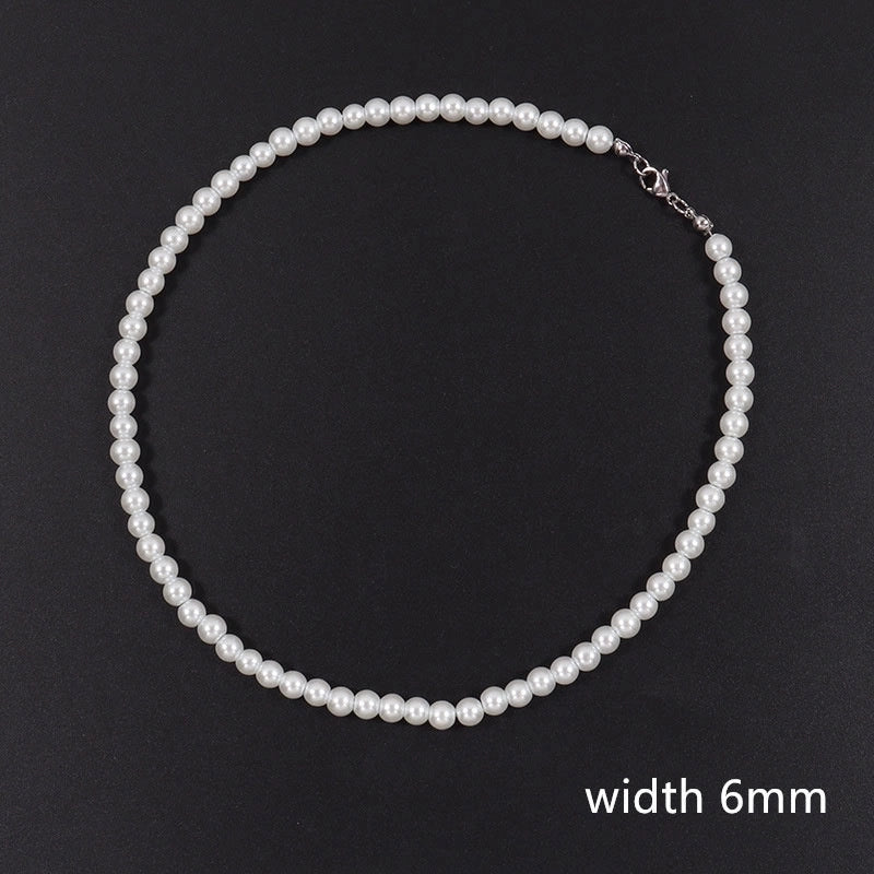 Elegant Geometric Imitation Pearl Beaded Unisex Necklace
