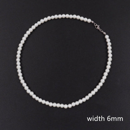 Elegant Geometric Imitation Pearl Beaded Unisex Necklace