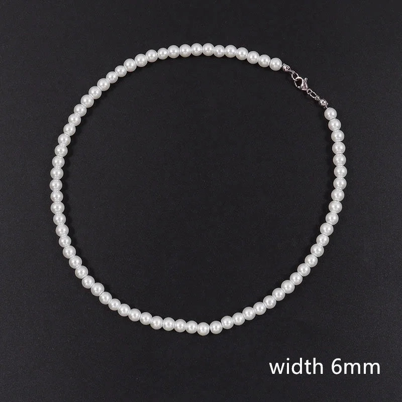 Elegant Geometric Imitation Pearl Beaded Unisex Necklace