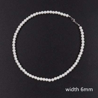 Elegant Geometric Imitation Pearl Beaded Unisex Necklace