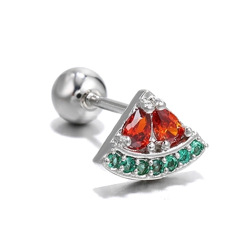 Ear Cartilage Rings & Studs Fashion Fruit Brass Artificial Gemstones