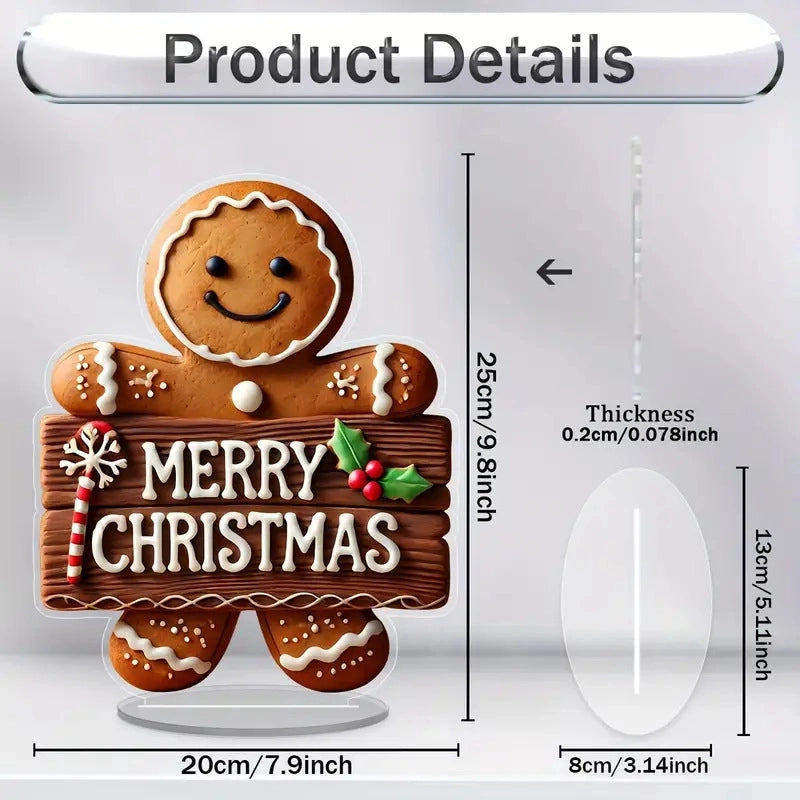 Christmas Minimalist Classic Style Christmas House Santa Claus Snowman Arylic Party Hanging Ornaments Decorations Table Decoration