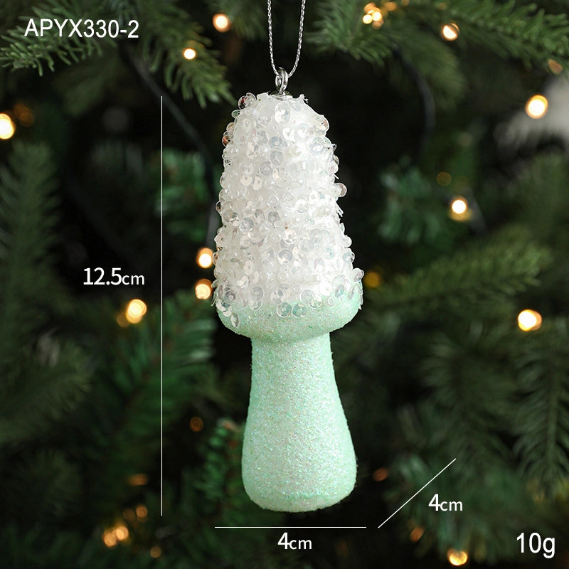 Christmas Cute Ice Cream Mushroom Foam Holiday Party Hanging Ornaments Decorations Hanging Ornaments