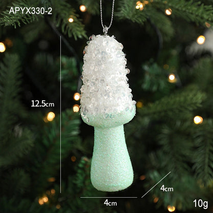 Christmas Cute Ice Cream Mushroom Foam Holiday Party Hanging Ornaments Decorations Hanging Ornaments