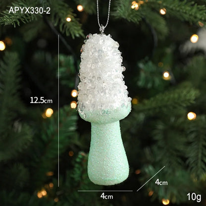 Christmas Cute Ice Cream Mushroom Foam Holiday Party Hanging Ornaments Decorations Hanging Ornaments