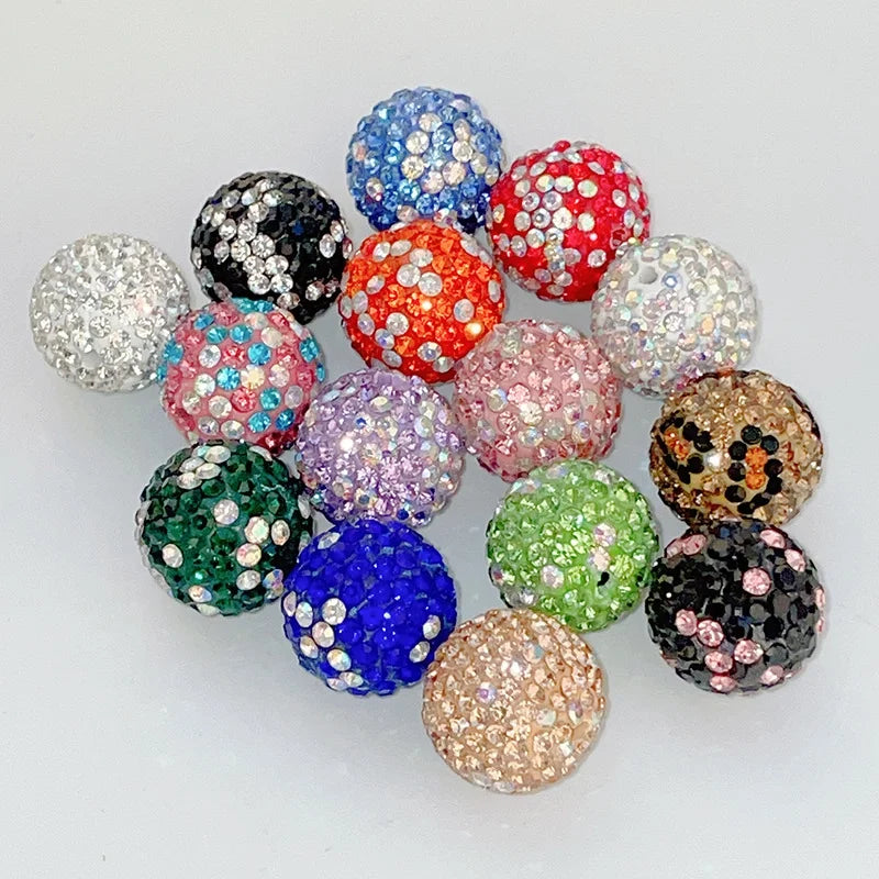 K16 Stars Diamond Ball Color Straight Hole Soft Clay Beads Mobile Phone Chain Bag Chain Diy Jewelry Accessories Beaded