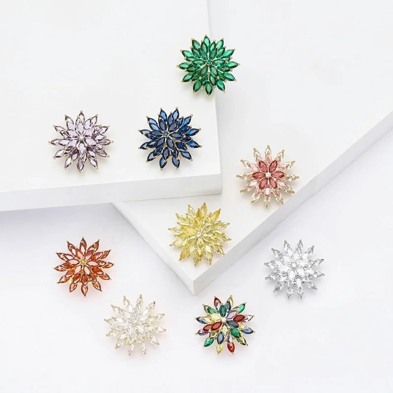 Shiny Pin Snowflake Copper Women's Brooches