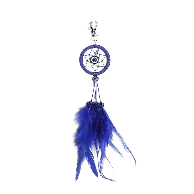 Decorative Dream Catcher Pendant Keychain Evil Eyes Dream Catcher Pendant Keychain Pendant Feather Hand Woven