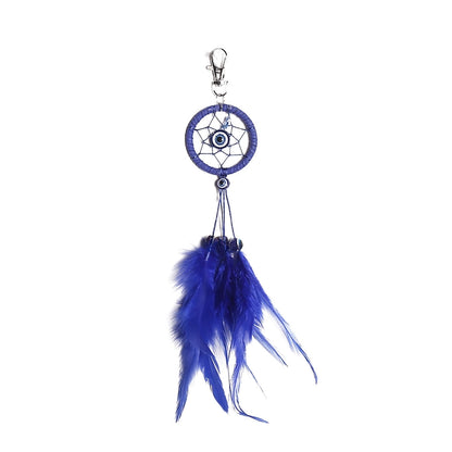 Decorative Dream Catcher Pendant Keychain Evil Eyes Dream Catcher Pendant Keychain Pendant Feather Hand Woven