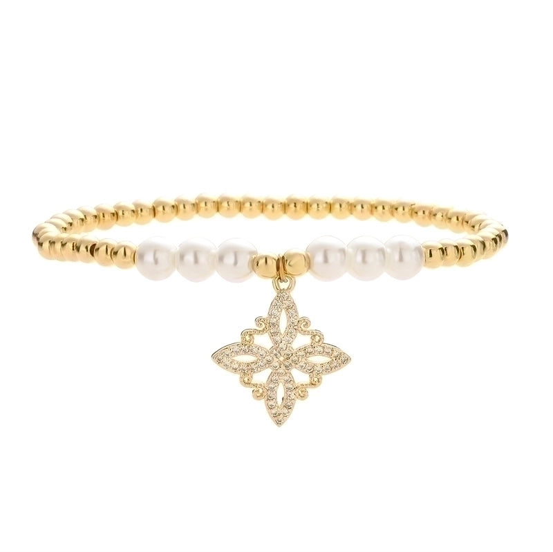 Casual Minimalist Argyle Dragonfly Butterfly Copper Beaded Inlay Zircon Bracelets