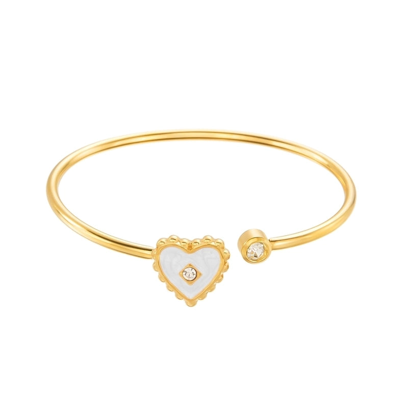 Casual Elegant Lady Heart Shape 304 Stainless Steel Bangle In Bulk