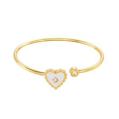 Casual Elegant Lady Heart Shape 304 Stainless Steel Bangle In Bulk