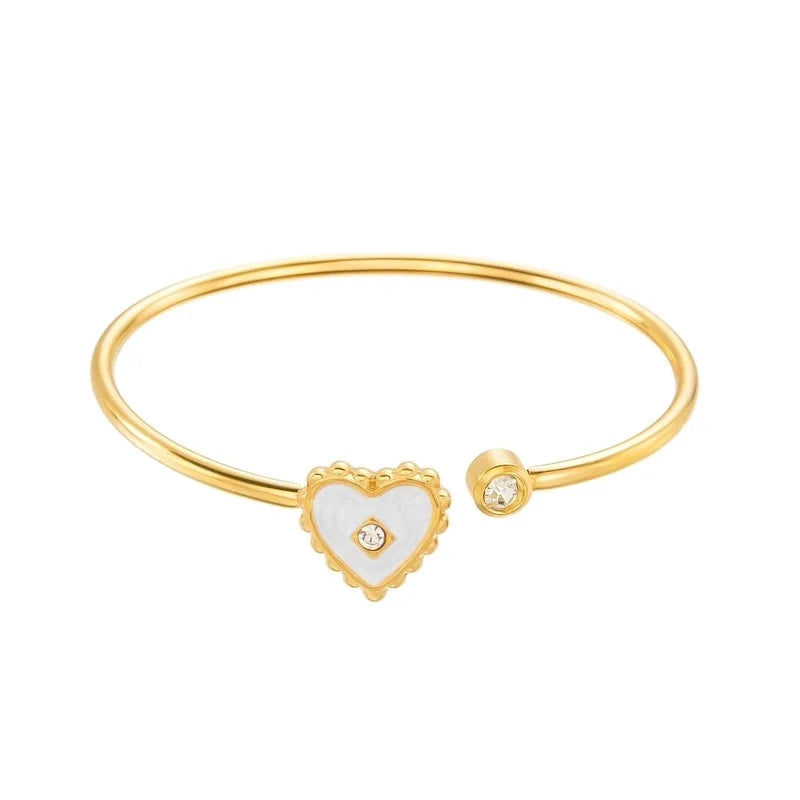 Casual Elegant Lady Heart Shape 304 Stainless Steel Bangle In Bulk