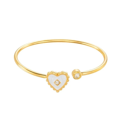 Casual Elegant Lady Heart Shape 304 Stainless Steel Bangle In Bulk