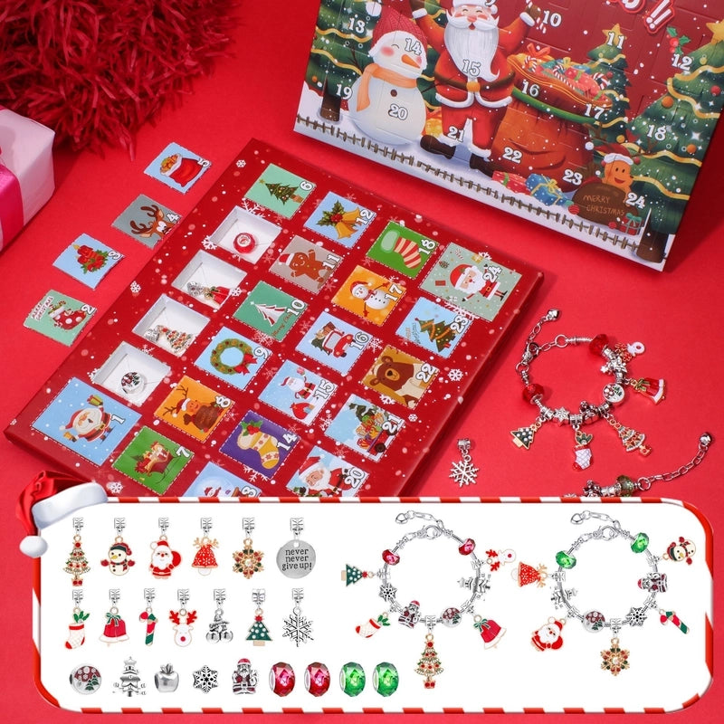 1 Set Zinc Alloy Christmas Tree Santa Claus Snowman Advent Calendar Jewelry Accessories