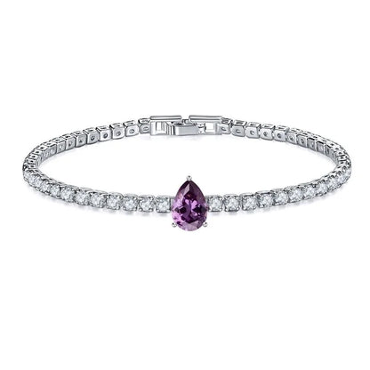 Retro Water Droplets Copper Inlay Zircon Bracelets 1 Piece