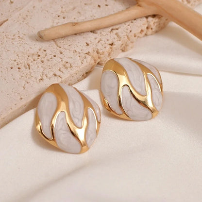 1 Pair Casual Vintage Style Minimalist Geometric 304 Stainless Steel 18K Gold Plated Ear Studs