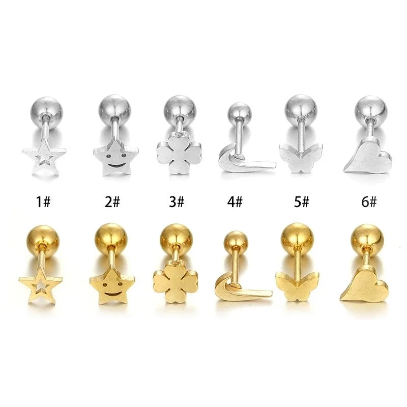 1 Piece Fashion Heart Shape Plating Stainless Steel 14K Gold Plated Earrings