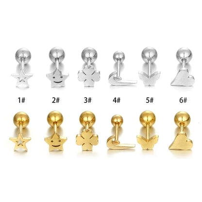 1 Piece Fashion Heart Shape Plating Stainless Steel 14K Gold Plated Earrings