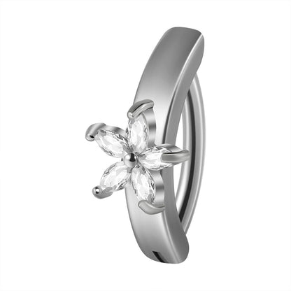 1 Piece Belly Rings Casual Hawaiian Tropical Flower Butterfly 304 Stainless Steel Inlay Zircon