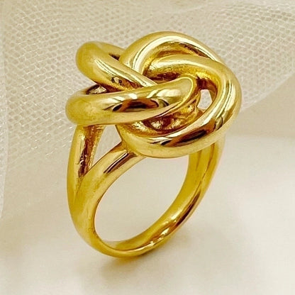 304 Stainless Steel 14K Gold Plated Vintage Style Roman Style Plating Flower Rings