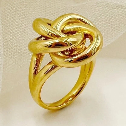 304 Stainless Steel 14K Gold Plated Vintage Style Roman Style Plating Flower Rings
