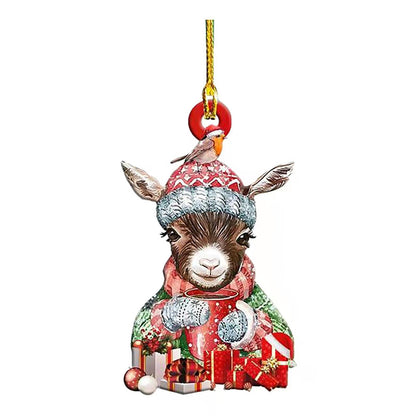 Christmas Funny Muscle Man Acrylic Flat Christmas Pendant Car Home Decoration Pendant