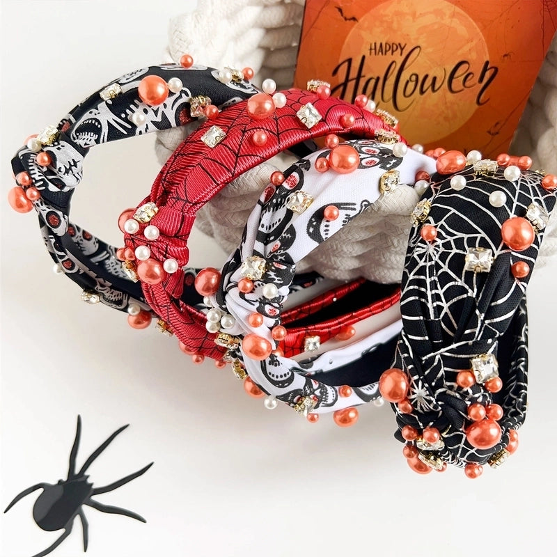 Halloween Cute Funny Women's Spider Web Skull Hair Band