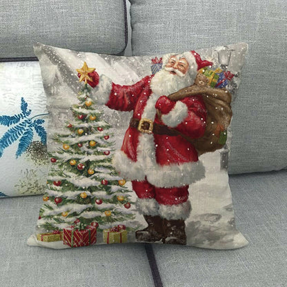 Christmas Nordic Style Modern Style Classic Style Christmas Tree Santa Claus Dog Linen Pillow Cases Couch & Sofa Decor