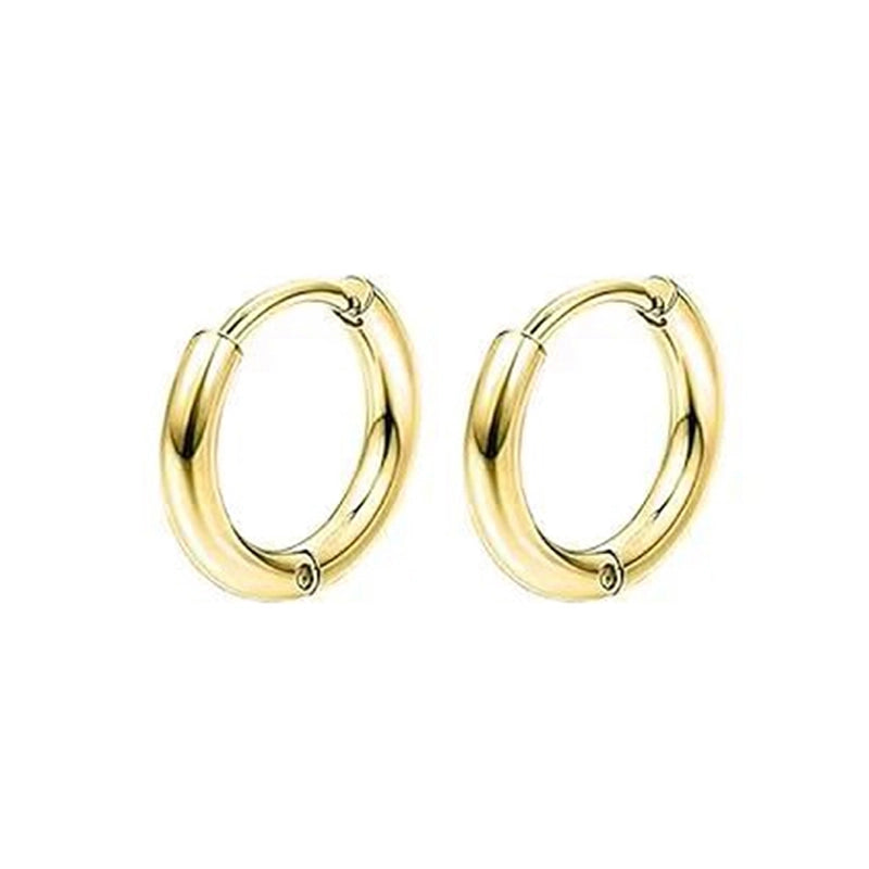 1 Pair Vintage Style Minimalist Round 304 Stainless Steel 18K Gold Plated Stainless Steel Earrings