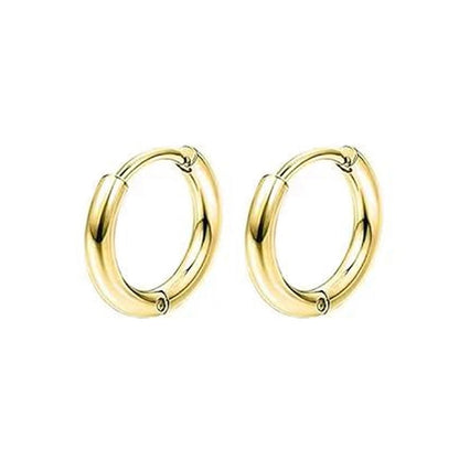 1 Pair Vintage Style Minimalist Round 304 Stainless Steel 18K Gold Plated Stainless Steel Earrings